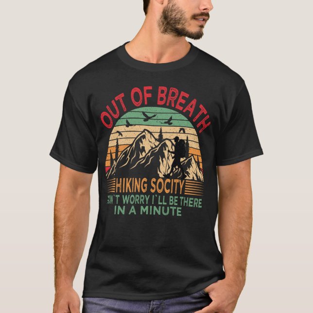 Camiseta Out Of Breath Hiking Society Camping Hiker Quote (Anverso)
