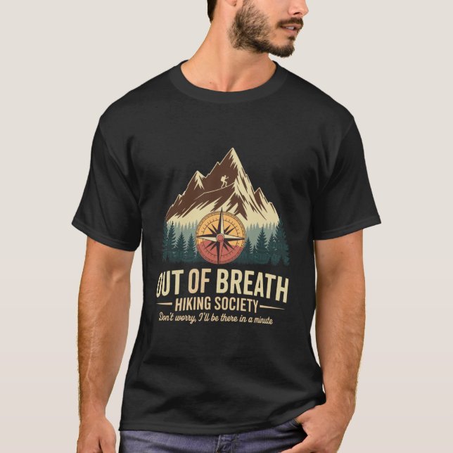 Camiseta Out of Breath Hiking Society Men Women Nature Moun (Anverso)