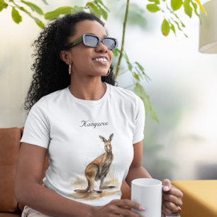 Camiseta Outback Wanderer: canguro acuarela personalizado