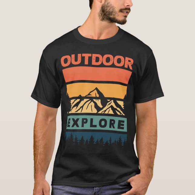 Camiseta Outdoor Explore Mountain Adventure Nature Lover (Anverso)
