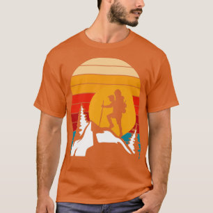 Camiseta Outdoor Hiker Mountain Hike Retro Sunset Hiking