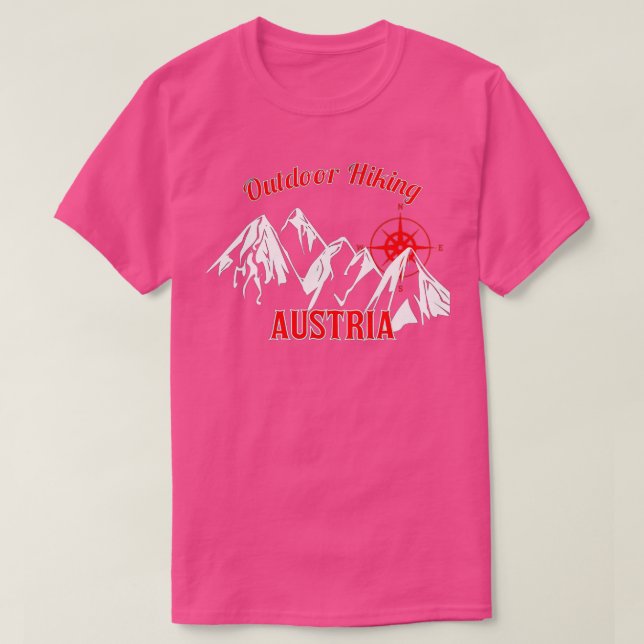 Camiseta Outdoor Hiking Austria Mountain Compass  (Diseño del anverso)
