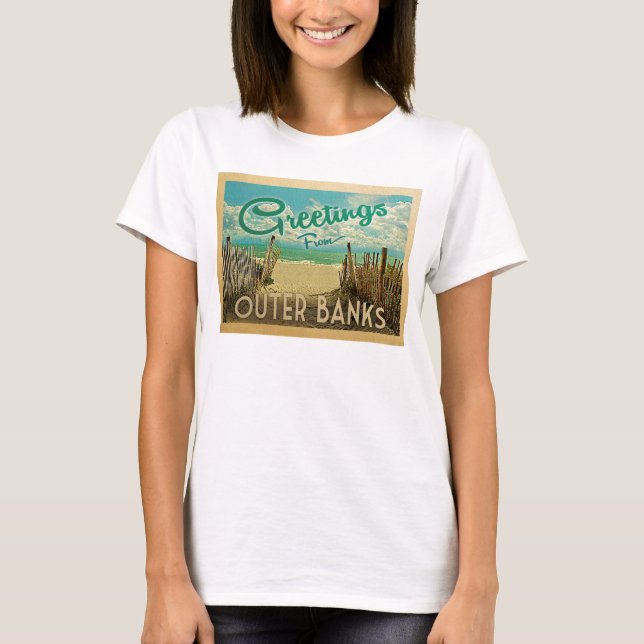 Camiseta Outer Banks Beach Vintage Travel (Anverso)