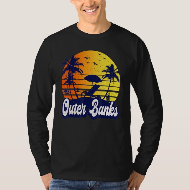 Camiseta Outer Banks Carolina Sunset Beach Retro (Anverso)