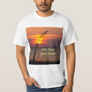 Camiseta Outer Banks North Carolina Beach Sunset Naranja Sk
