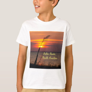 Camiseta Outer Banks North Carolina Beach Sunset Naranja Sk