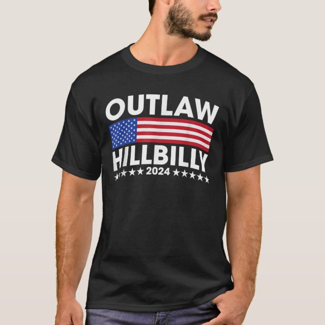 Camiseta Outlaw Hillbilly 2024 Barbed Wire Western (Anverso)