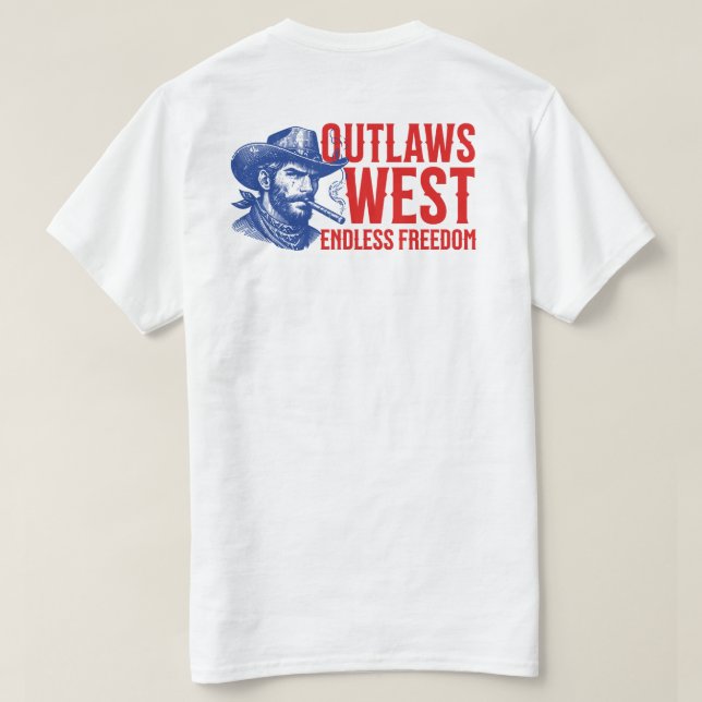 Camiseta Outlaw West Cowboy (Reverso del diseño)