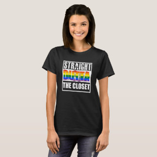 Camiseta Outta recto el orgullo gay del armario