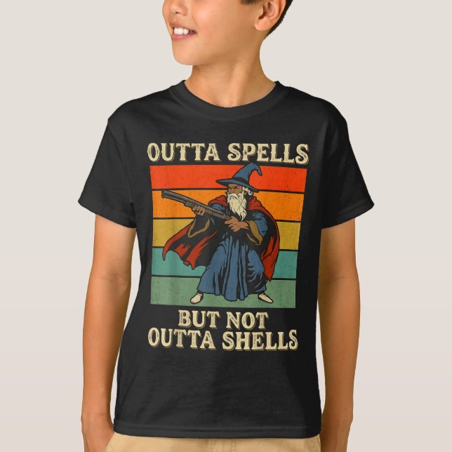 Camiseta Outta Spells But Not Outta Shells Wizard Retro Fan (Anverso)