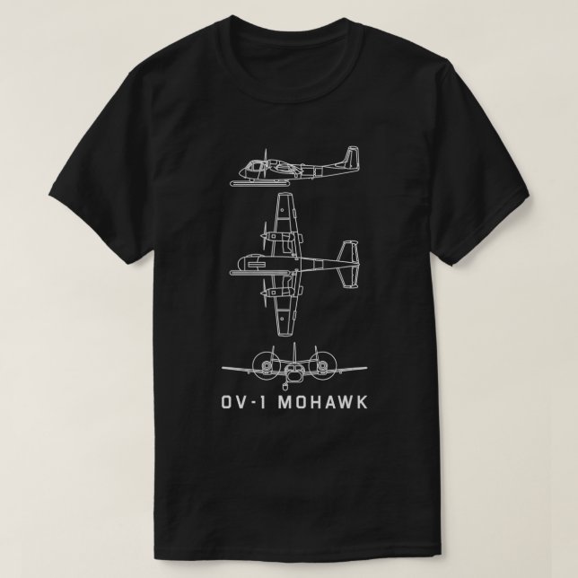 Camiseta OV1 Mohawk American Plane Blueprint Gift (Diseño del anverso)