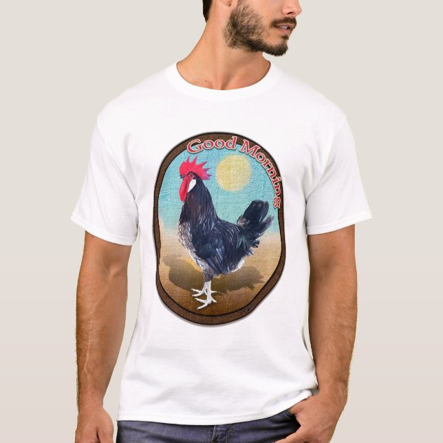Camiseta Oval de Menorca Rooster Buenos Días (Anverso)