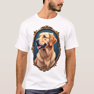 Camiseta ovalada con camafeo de Golden Retriever p