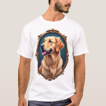 Camiseta ovalada con camafeo de Golden Retriever p<br><div class="desc">Camiseta ovalada con camafeo de Golden Retriever patriótico 2</div>