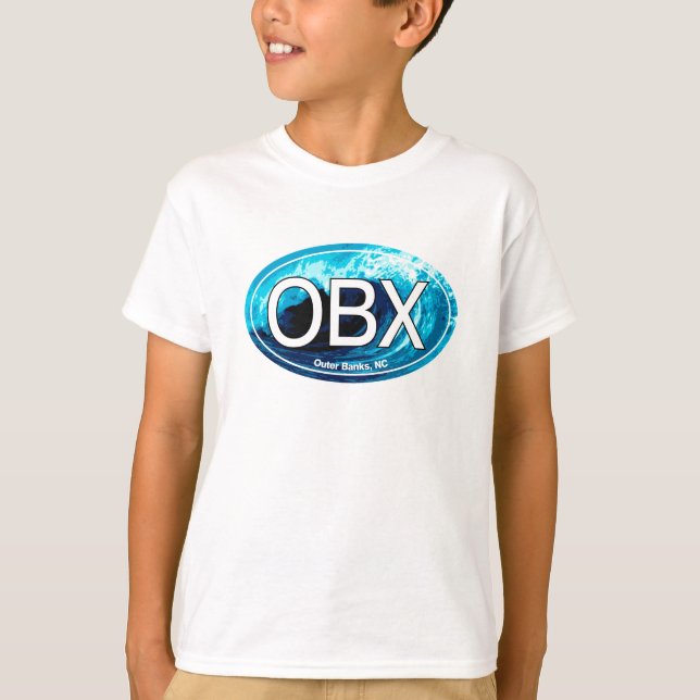 Camiseta Óvalo de la onda de OBX Outer Banks (Anverso)