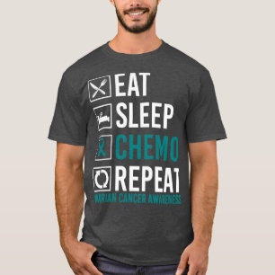 Camiseta Ovarian Cancer Awareness Eat Sleep Chemo Repeat Gi