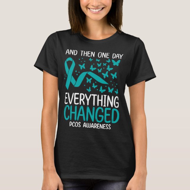 Camiseta Ovary Warrior Ribbon Fighter PCOS Awareness (Anverso)