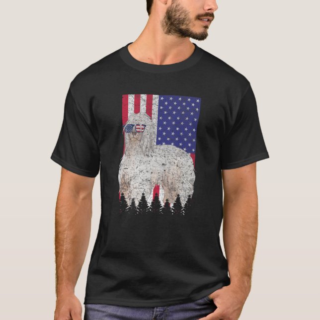 Camiseta Ovcharka del Sur de Rusia Perro Patriótico EEUU Am (Anverso)