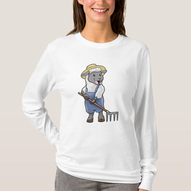 Camiseta Oveja como granjero con pastel y Gorra (Anverso)
