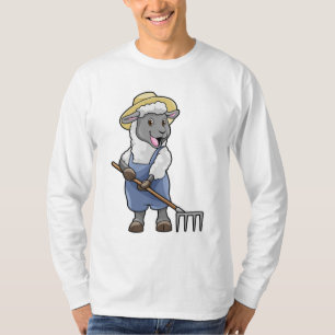 Camiseta Oveja como granjero con pastel y Gorra