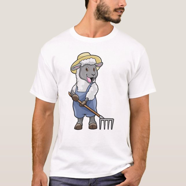 Camiseta Oveja como granjero con pastel y Gorra (Anverso)