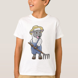 Camiseta Oveja como granjero con pastel y Gorra