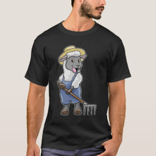 Camiseta Oveja como granjero con pastel y Gorra