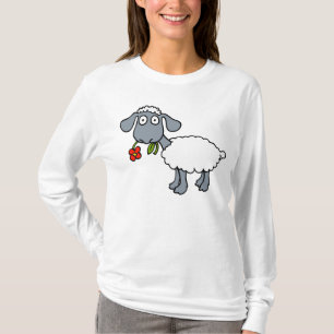 Camiseta Oveja Cordero Lindo Negro Gris Blanco Rojo Flor
