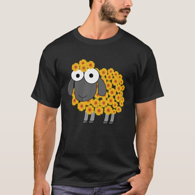 Camiseta Oveja Cubierta Con Animal De Granja De Lana De Flo (Anverso)