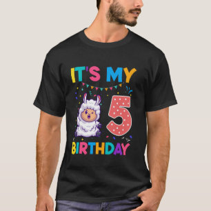 Camiseta Oveja de cumpleaños de 5 años de edad Quinto Amo d