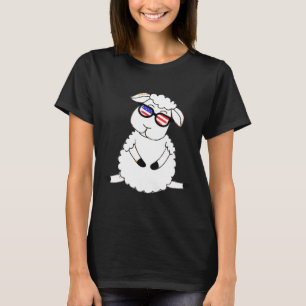 Camiseta Oveja de gafas de sol de la bandera de Estados Uni