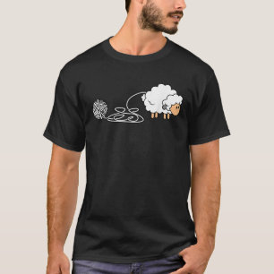 Camiseta Oveja de tejer ganchillo tejedora de lana aguja