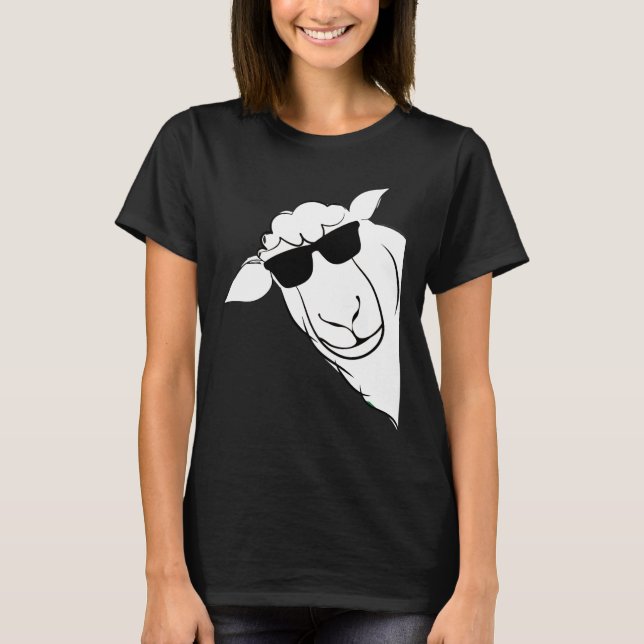 Camiseta Oveja divertida con granjero de gafas de sol (Anverso)