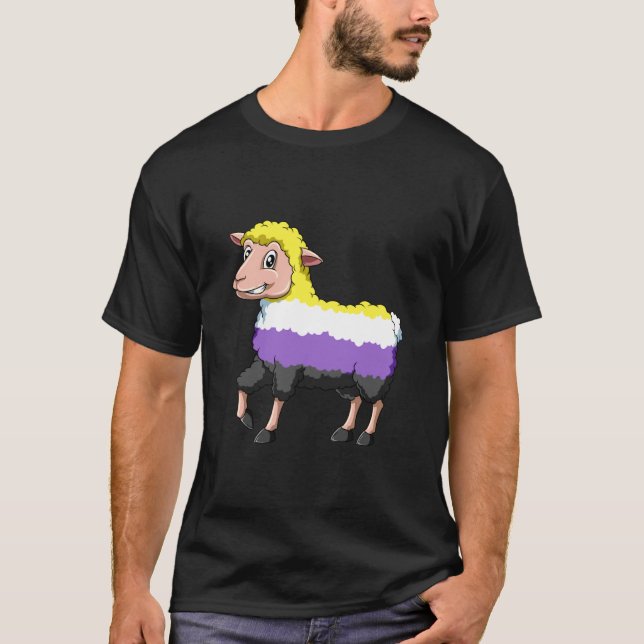 Camiseta Oveja divertida no binaria (Anverso)