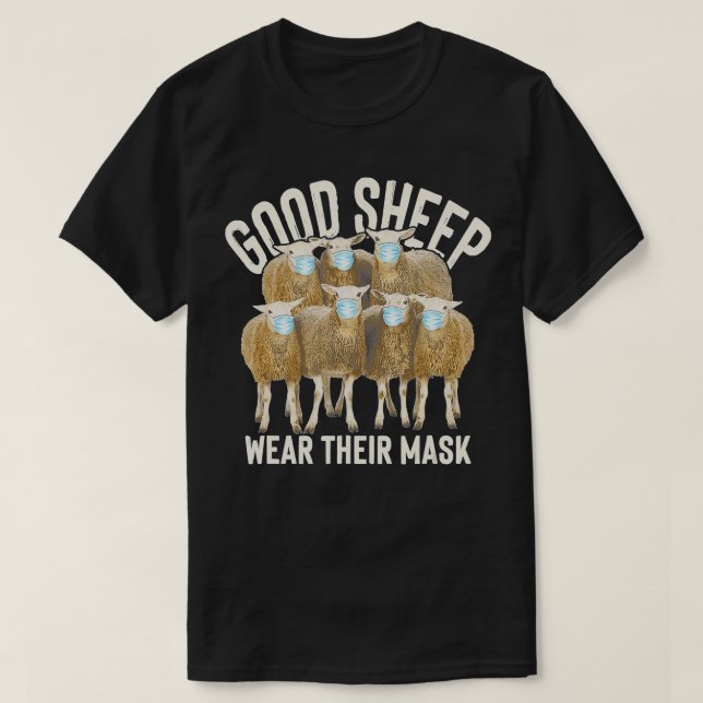 Camiseta Oveja Dulce - Oveja Buena Con Su Máscara Graciosa  (Diseño del anverso)