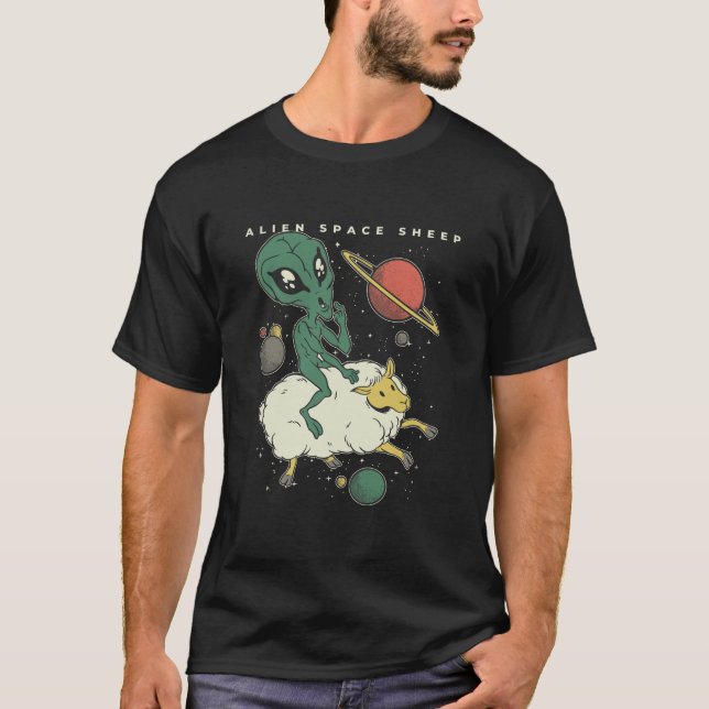 Camiseta oveja espacial alienígena (Anverso)