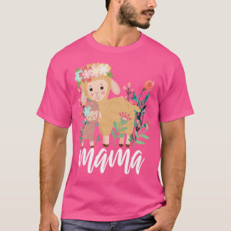 Camiseta Oveja Floral Mamá Bebé Día De Madre Animal Ella