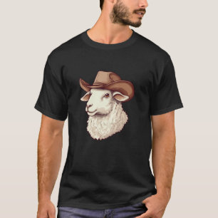 Camiseta Oveja Ingeniosa con Sombrero de Vaquero para una R