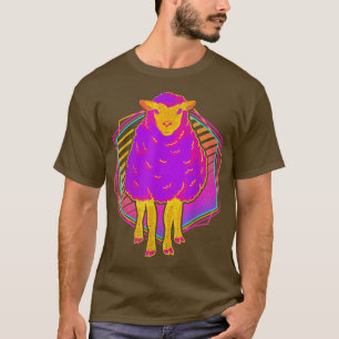 Camiseta Oveja Lover 80 Vaporwave Art Granja Animal Farmer