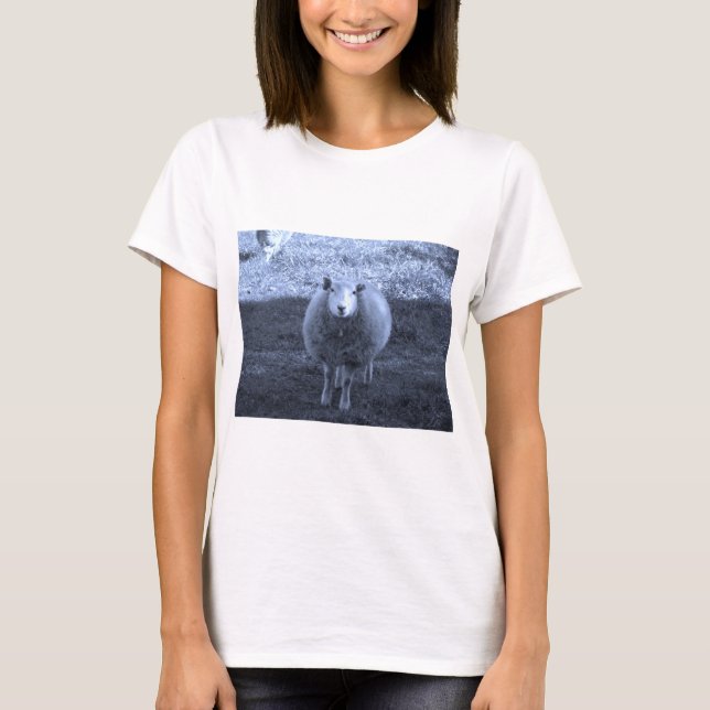 Camiseta Oveja madre azul y blanca (Anverso)