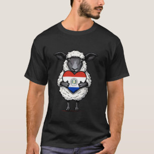 Camiseta Oveja Paraguay Bandera Paraguaya Corazón Orgullo P