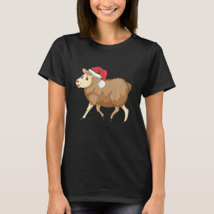 Camiseta Oveja Santa Hat Merry Árbol de Navidad Pajama Vaca
