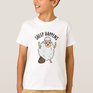 Camiseta Oveja Sucede Chiste Heces Juego de Palabras