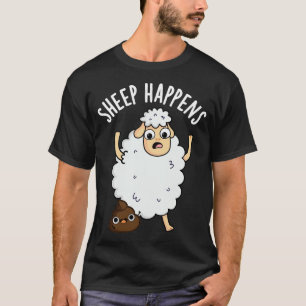 Camiseta Oveja sucede divertida en puntas de poop