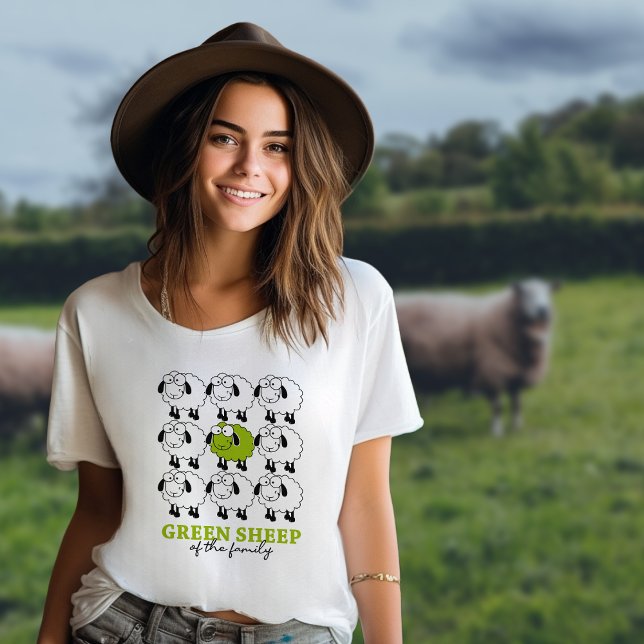 Camiseta Oveja Verde divertida de la familia, Vegan (Subido por el creador)