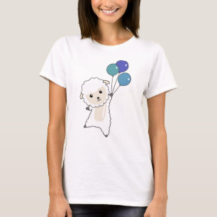 Camiseta Ovejas Barreras Animales Vuela Globos Para Niños