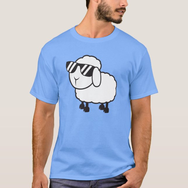 Camiseta Ovejas blancas en dibujo animado de las gafas de (Anverso)