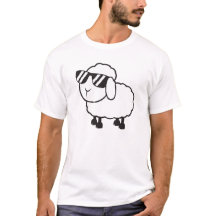 Ovejas blancas en dibujo animado de las gafas de