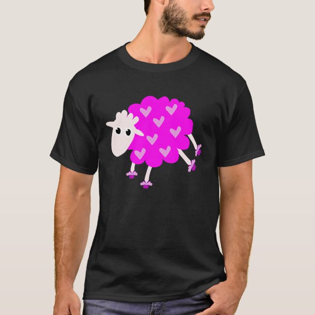 Camiseta Ovejas cortadas Ovejas rosas (Anverso)