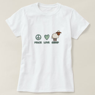 Camiseta ovejas del amor de la paz